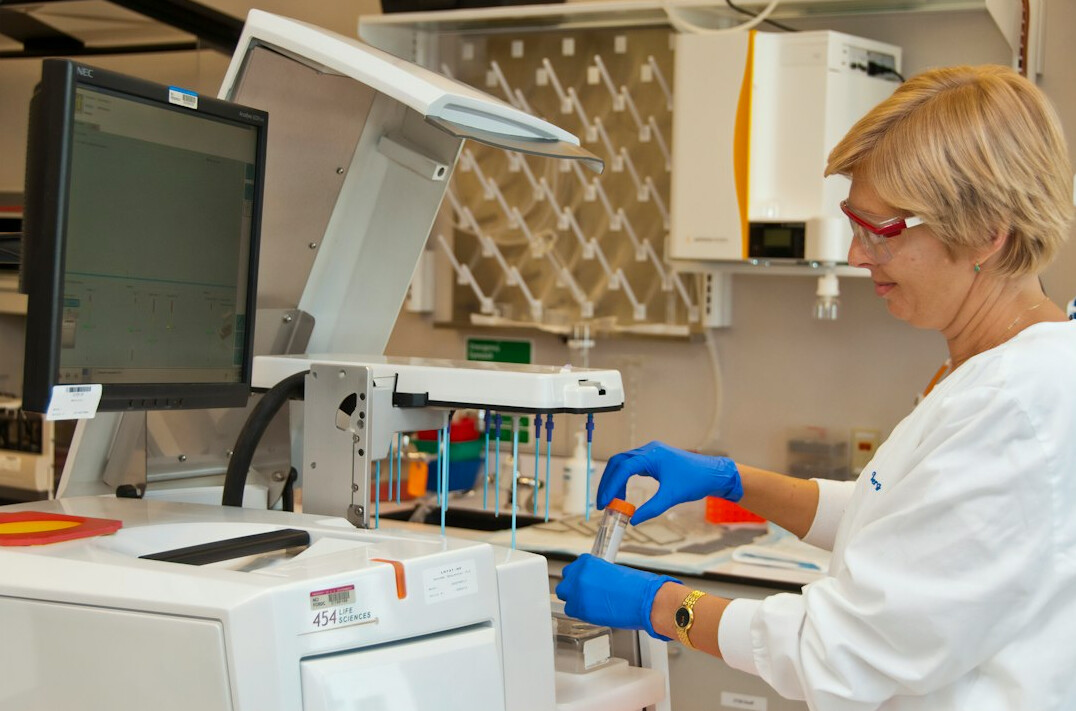 scientist working on computer